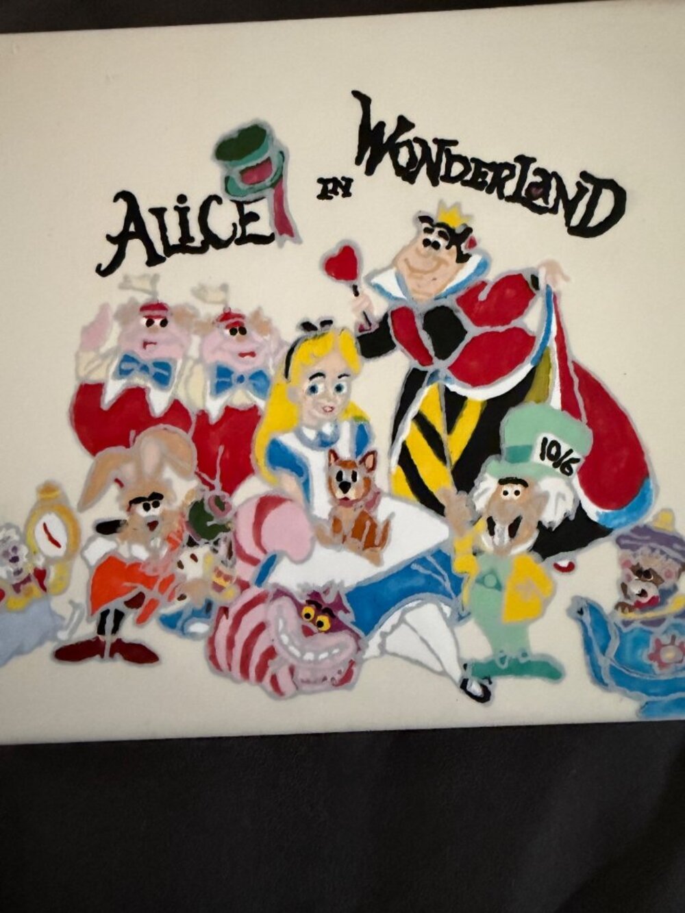 Alice In Wonderland Ceramic Decorative Plaque With Hand-Painted Characters 10x8i - Picture 2 of 6